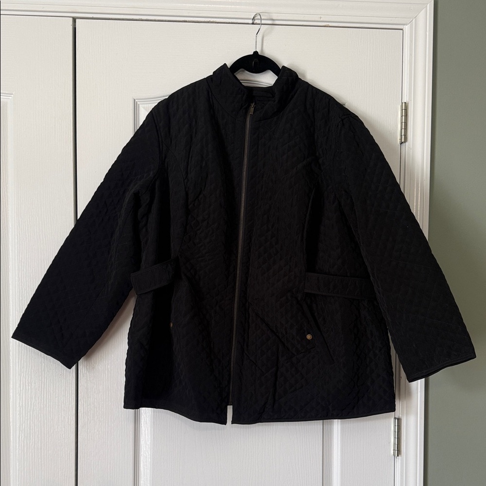 Liz Claiborne Black Quilted Jacket Size 2X